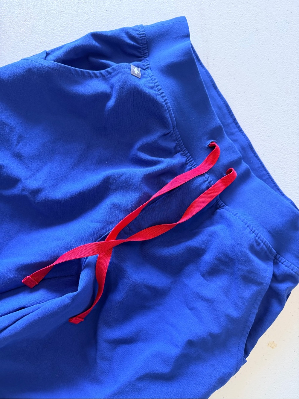 Figs-Womens -XS-P Royal Blue Jogger Pants with Red Drawstring - Picture 2 of 3